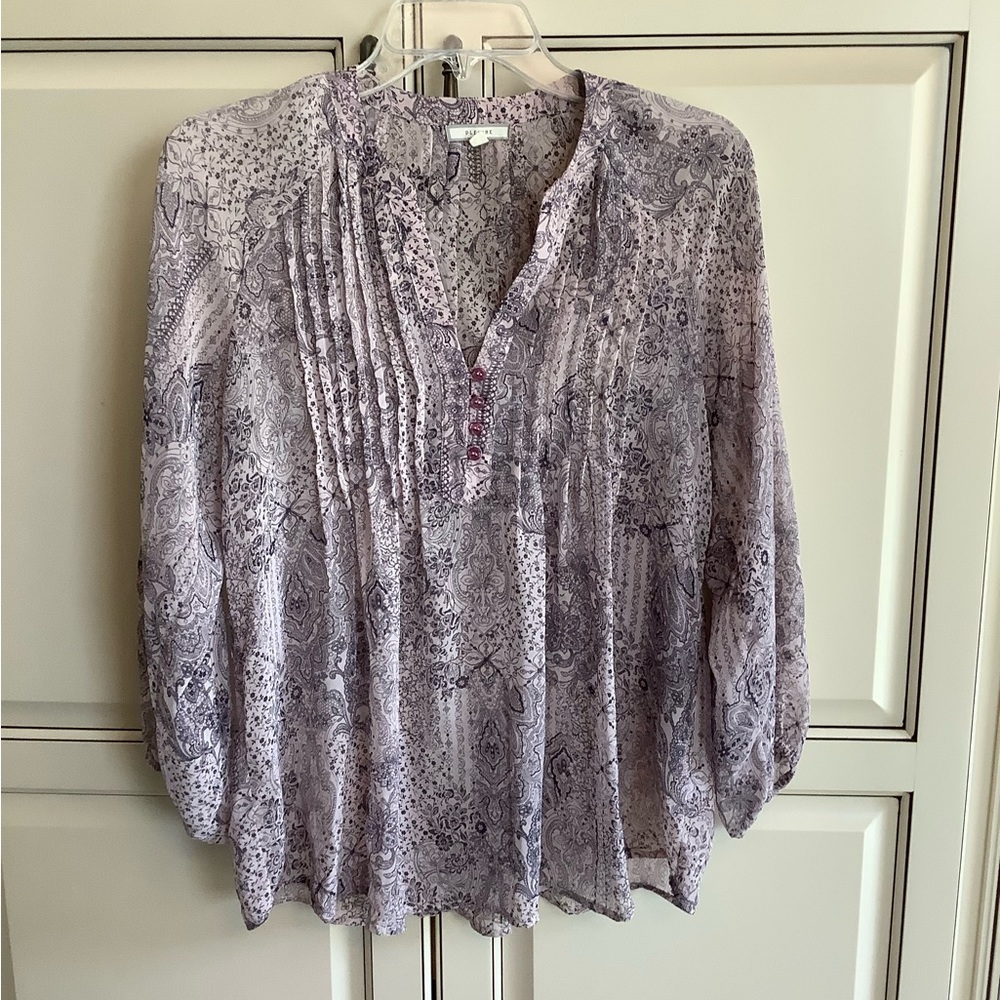 Lovely Lilac Sheer Long Blouse XS